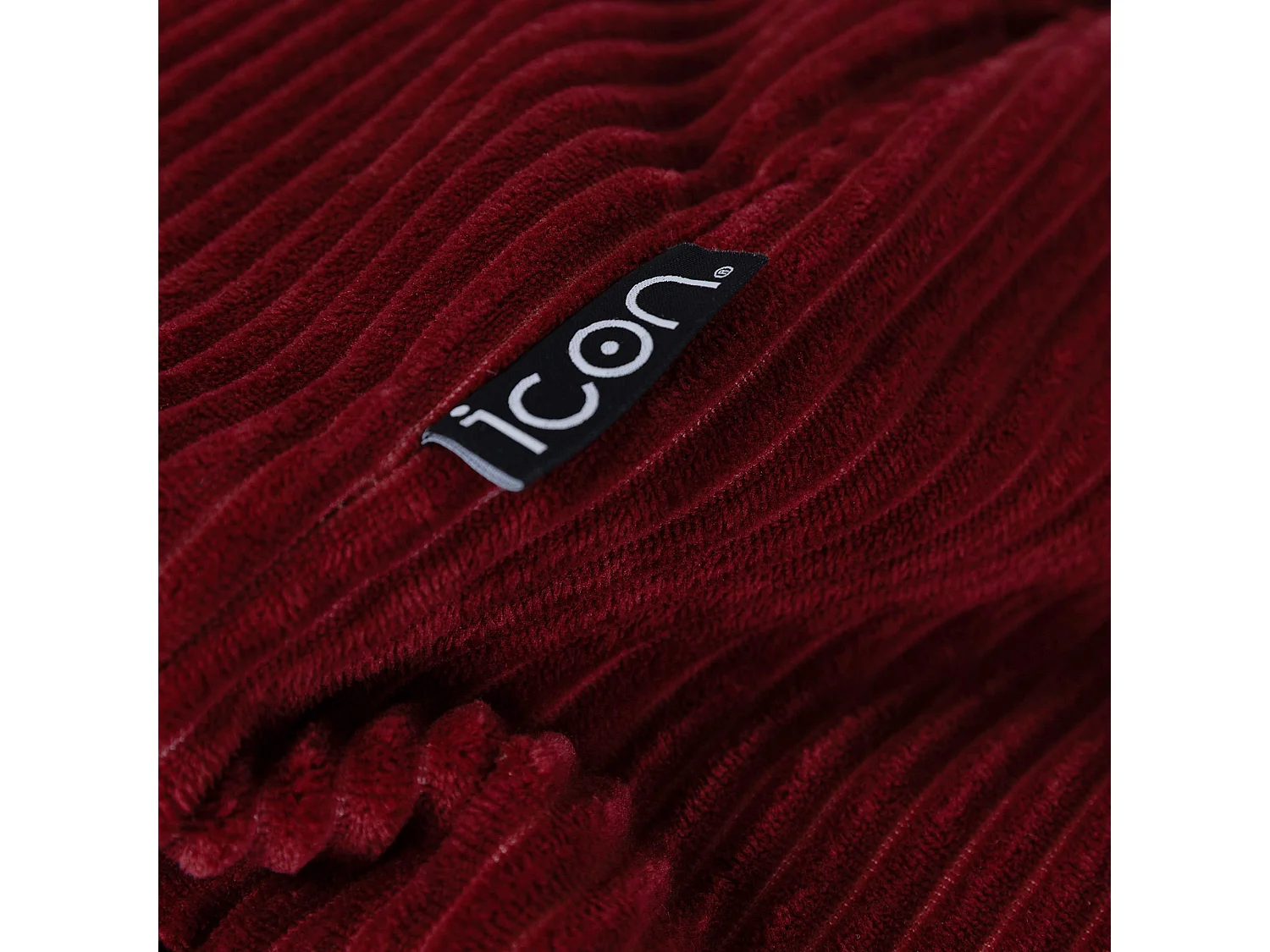 Pouf classique en velours côtelé, rouge bordeaux, chambre et salon - KINGSTON