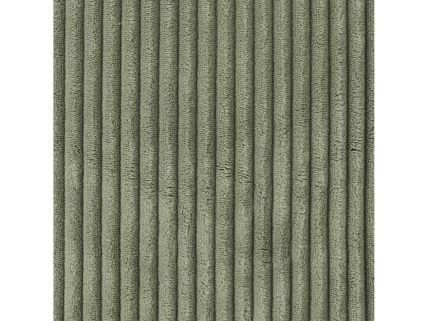 Pouf fauteuil avec repose-pied rond velours côtelé vert sauge, salon ou chambre - NATALIA