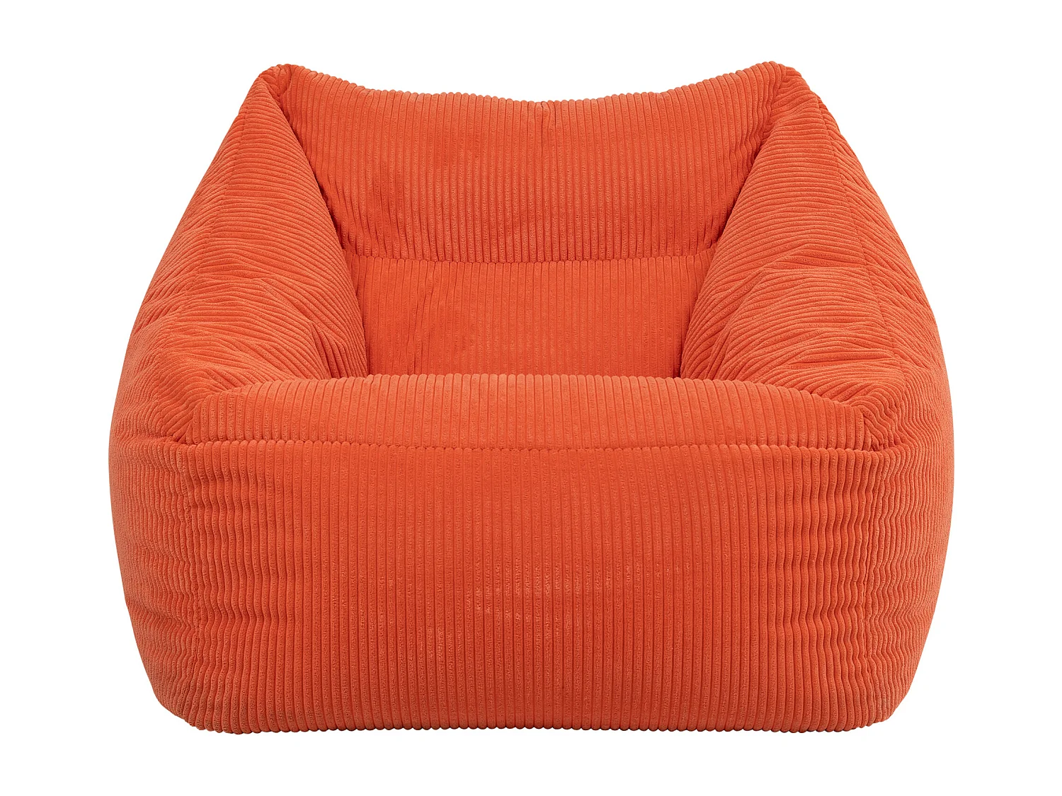 Pouf fauteuil salon ou chambre velours côtelé orage terracotta - NATALIA