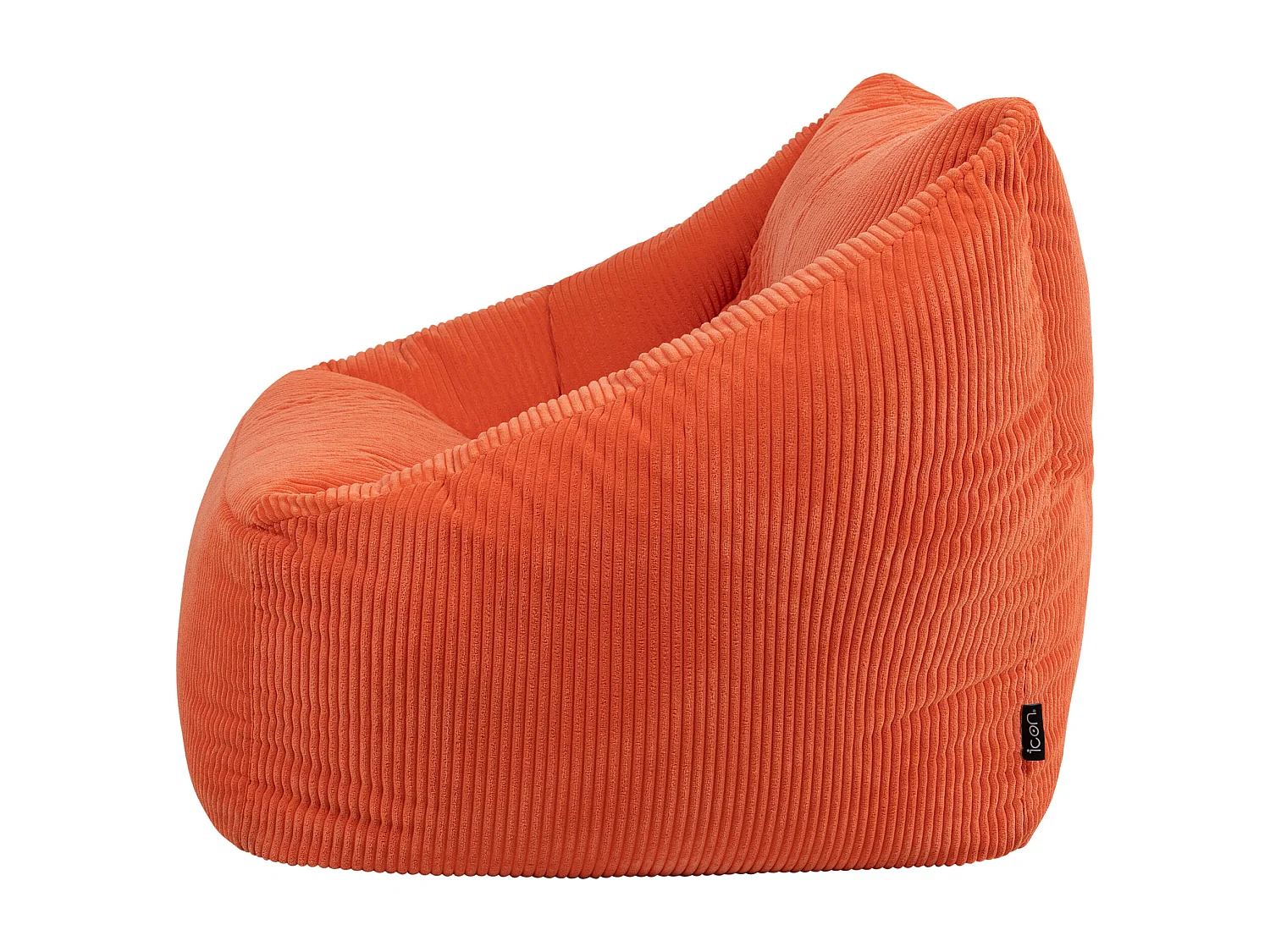 Pouf fauteuil salon ou chambre velours côtelé orage terracotta - NATALIA