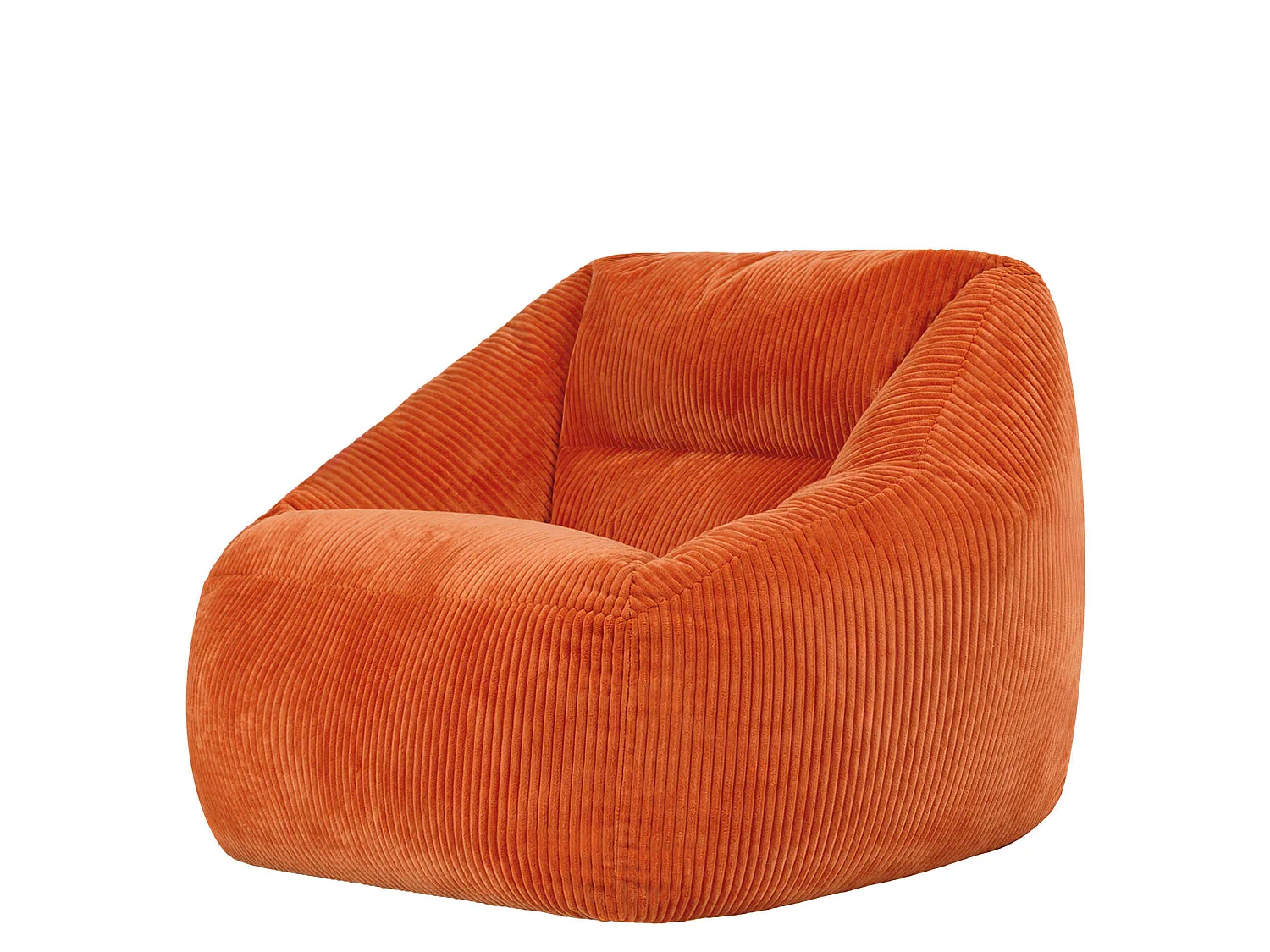 Pouf fauteuil salon ou chambre velours côtelé orage terracotta - NATALIA