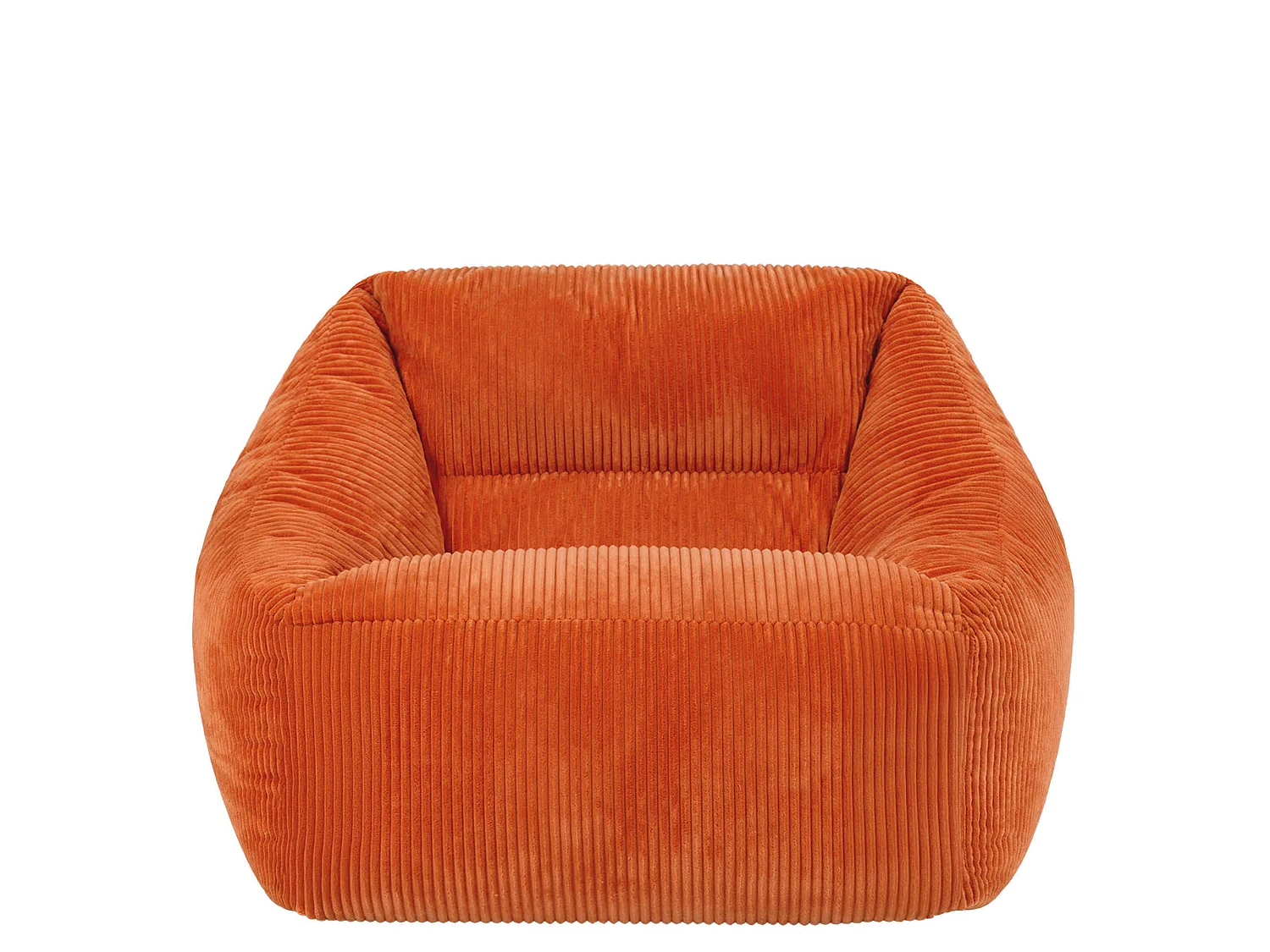Pouf fauteuil salon ou chambre velours côtelé orage terracotta - NATALIA