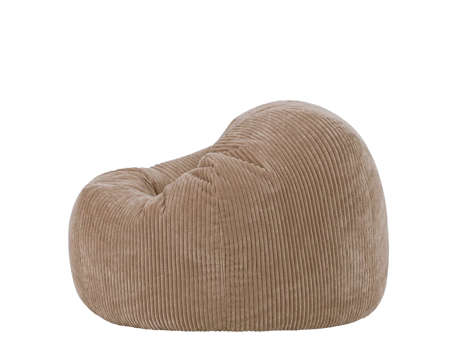 Pouf classique et son repose-pied carré velours côtelé, brun moka, chambre et salon - KINGSTON
