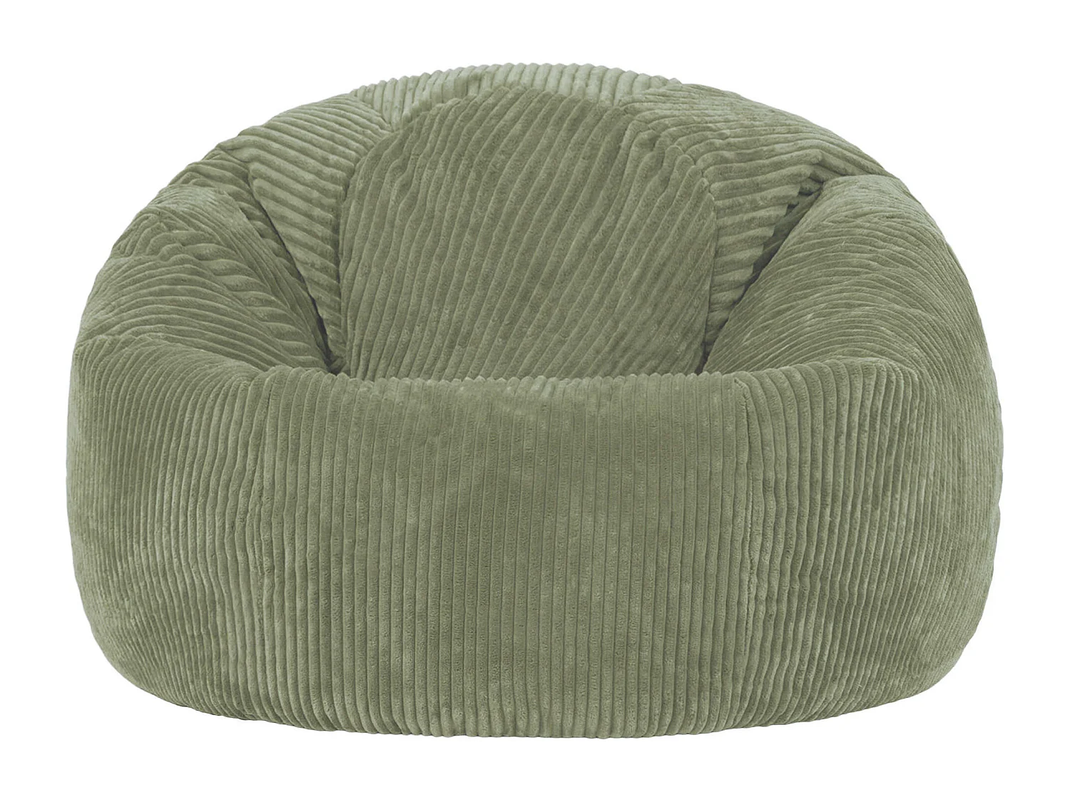 Pouf classique en velours côtelé, vert sauge, chambre et salon - KINGSTON