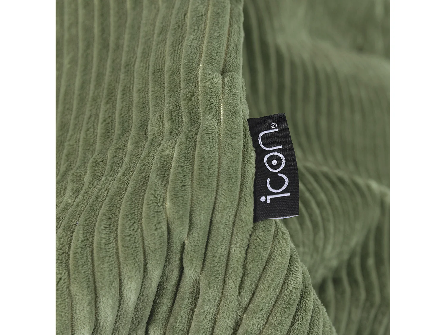 Pouf classique en velours côtelé, vert sauge, chambre et salon - KINGSTON