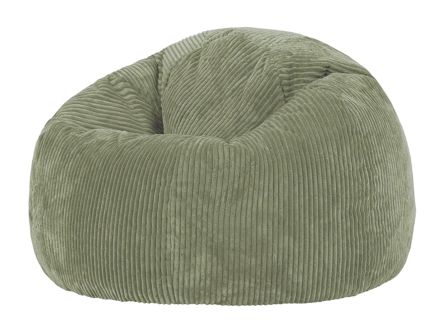 Pouf classique en velours côtelé, vert sauge, chambre et salon - KINGSTON