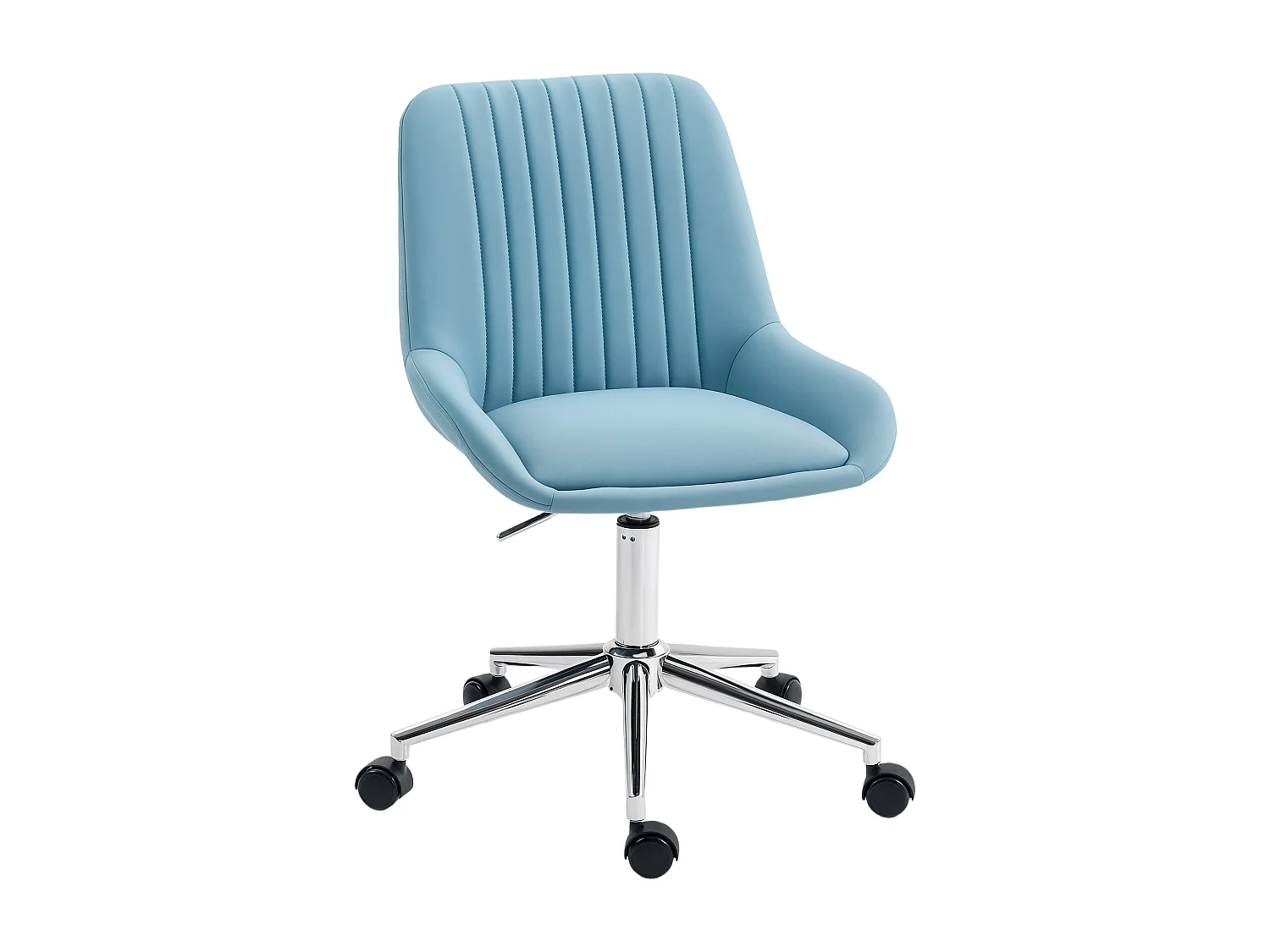 Sedia per scrivania ad altezza regolabile in silicone pu blu