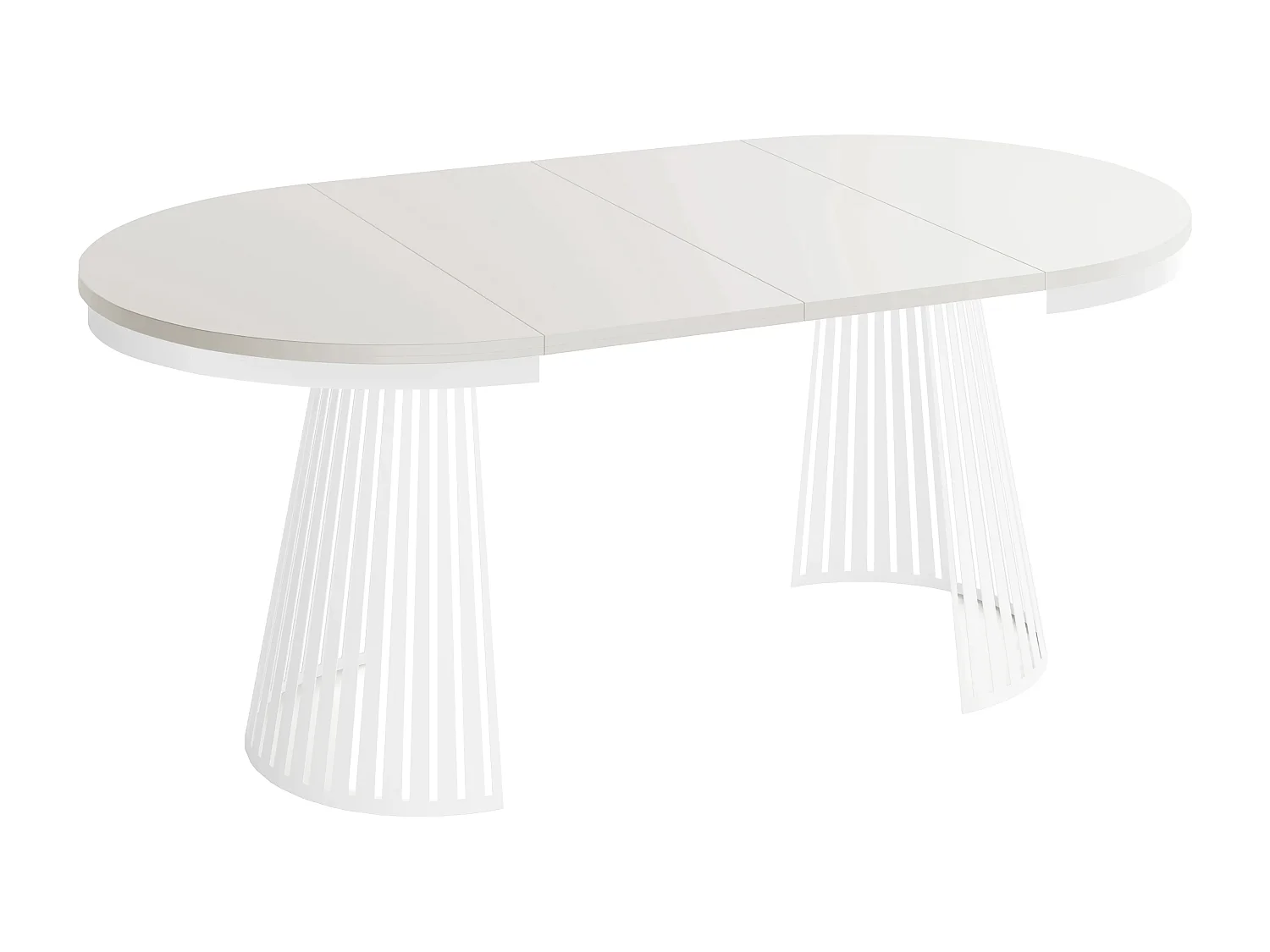 Table à Manger Ronde Extensible Style Loft – 120 à 200 cm – Design Industriel avec Pieds en Métal Blanc, Gain de Place pour Salon Salle à Manger – Beige Cachemire