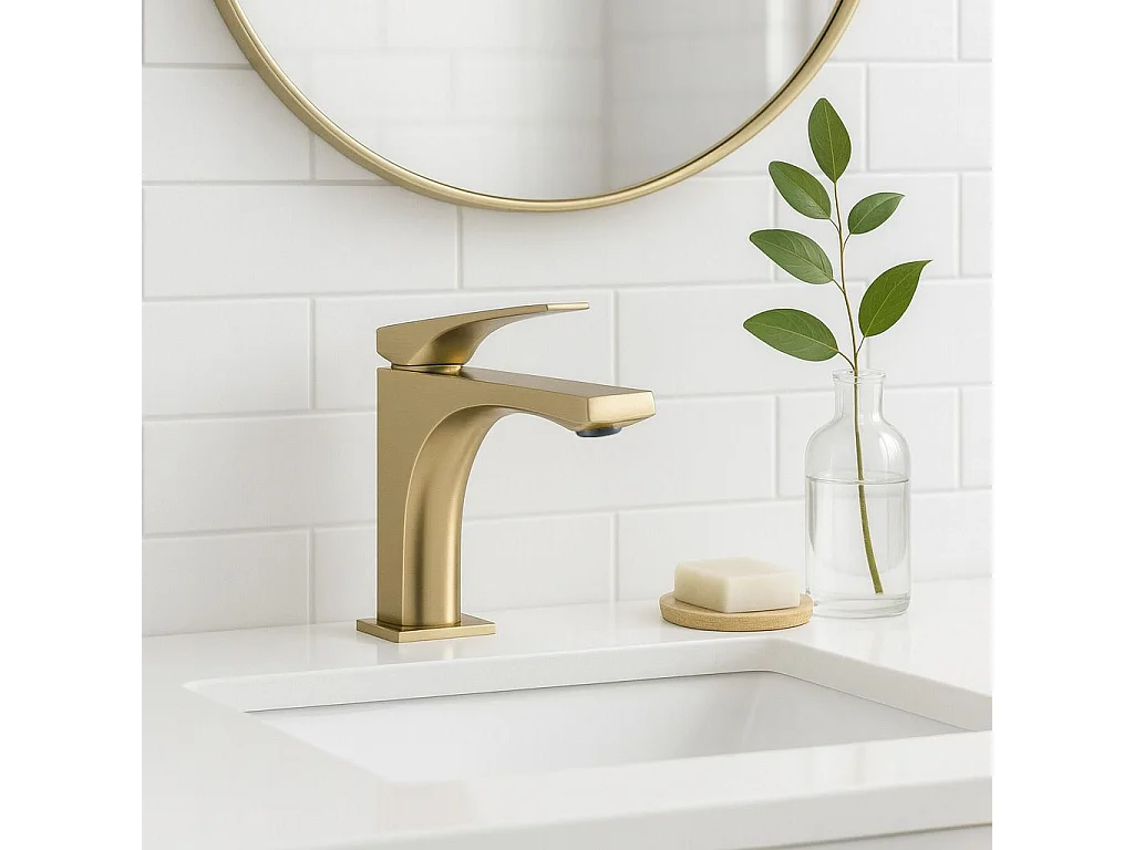 Rubinetto Da Lavabo Rea Joe Low Brushed Gold