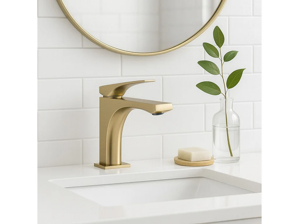 Robinet De Lavabo Rea Joe Low Brushed Gold