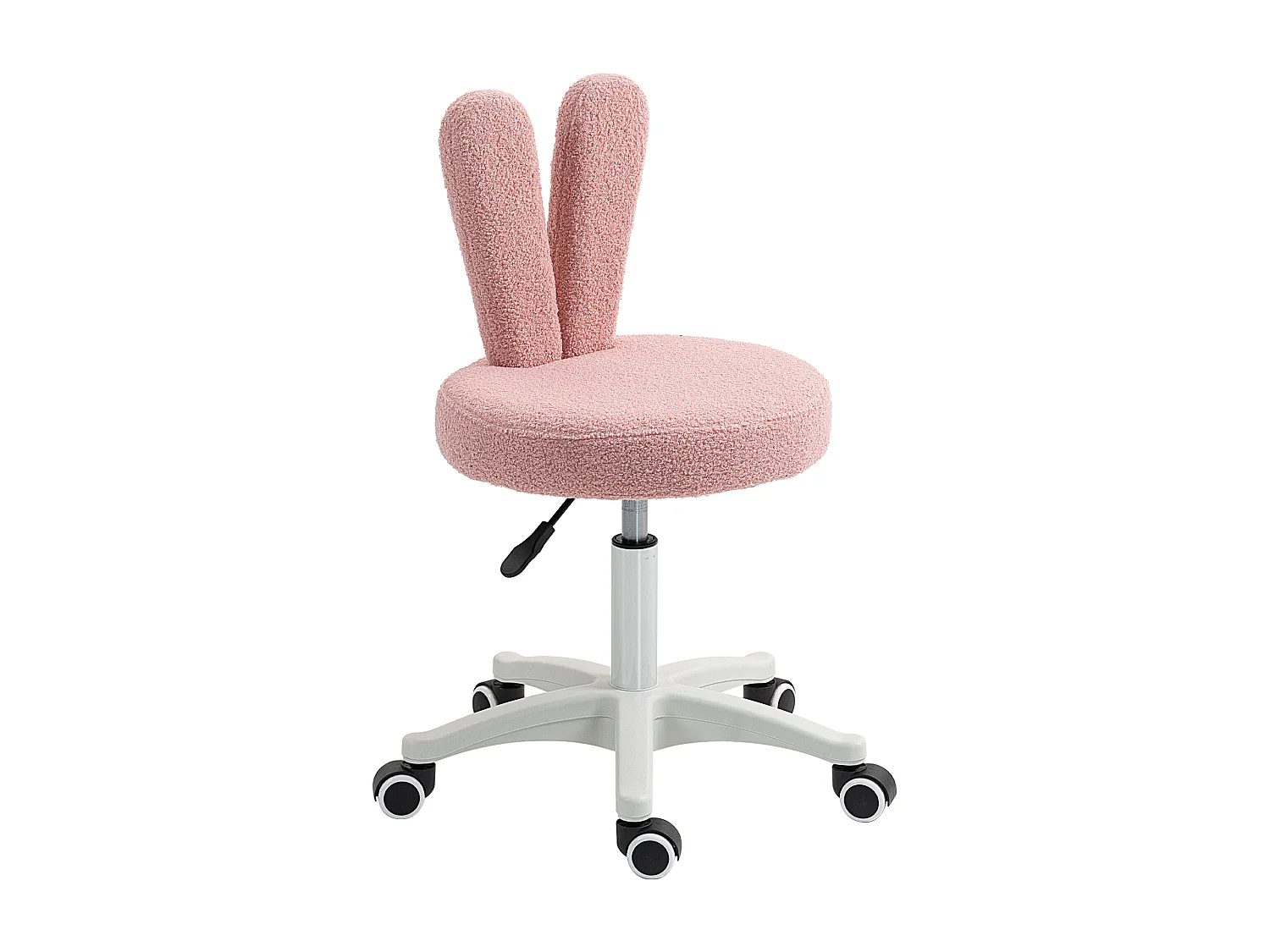Sedia da scrivania a orecchie di coniglio regolabile in pile rosa