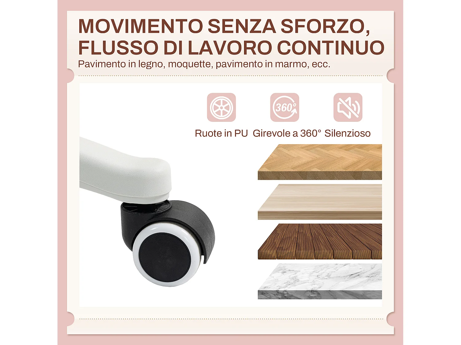 Sedia da scrivania a orecchie di coniglio regolabile in pile rosa