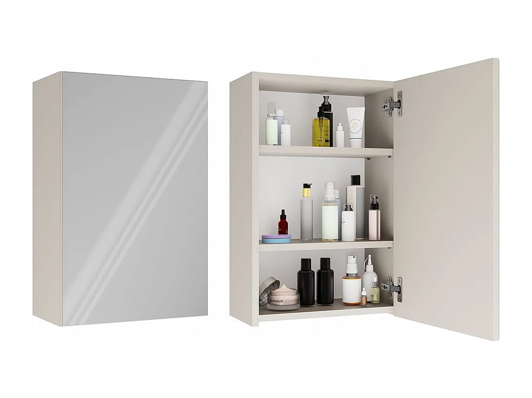 Szafka Łazienkowa Pola 1DL | Kaszmir | 40x22x60 cm | Szafka Łazienkowa z Lustrem