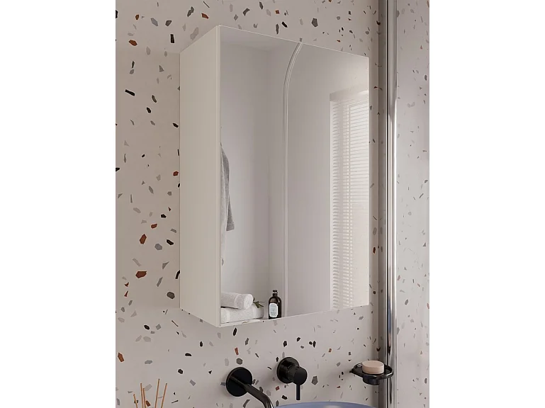 Szafka Łazienkowa Pola 1DL | Kaszmir | 40x22x60 cm | Szafka Łazienkowa z Lustrem