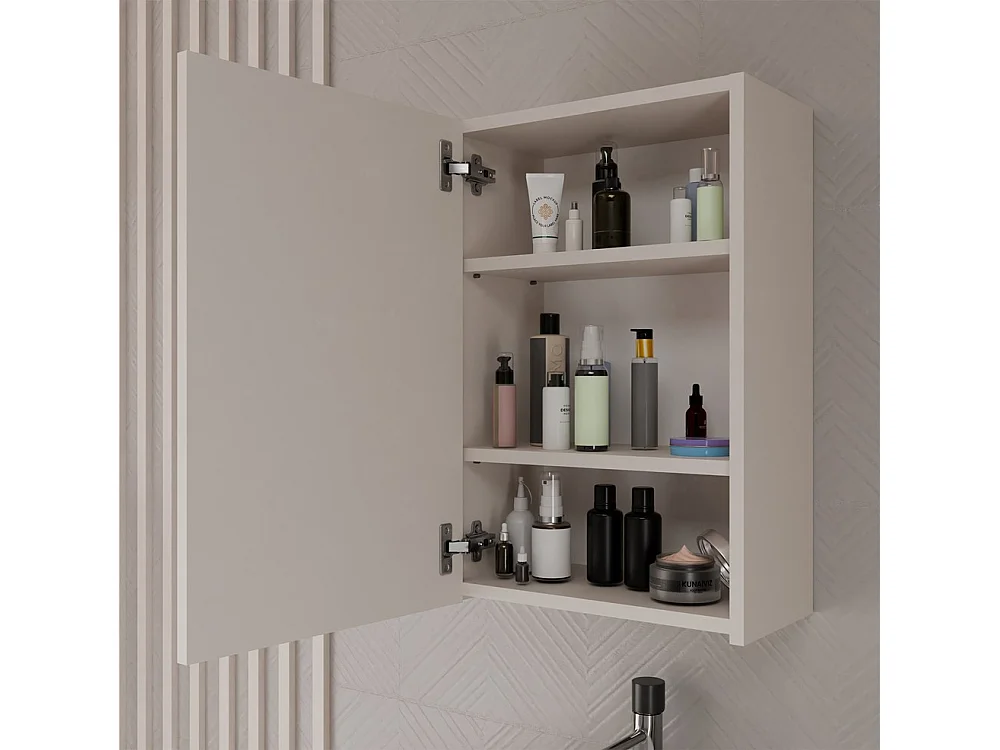 Szafka Łazienkowa Pola 1DL | Kaszmir | 40x22x60 cm | Szafka Łazienkowa z Lustrem