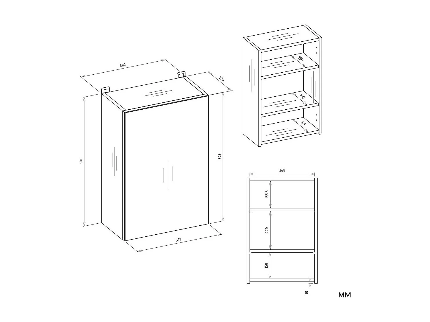 Szafka Łazienkowa Pola 1DL | Kaszmir | 40x22x60 cm | Szafka Łazienkowa z Lustrem