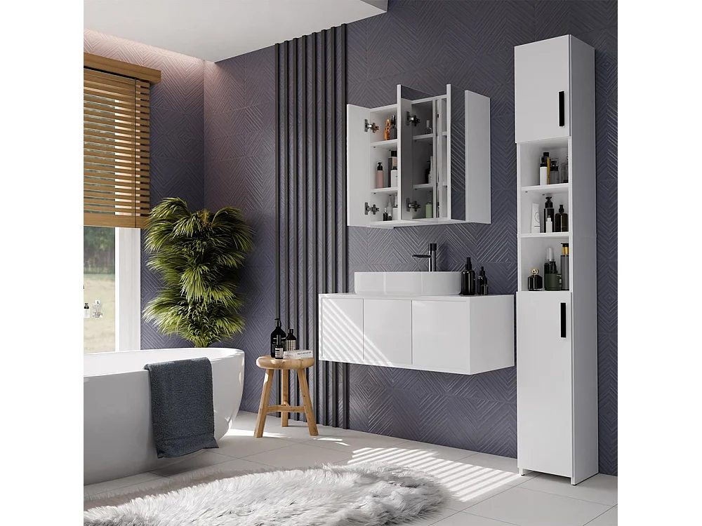 Szafka Łazienkowa POLA 3L| Biała| 60x60x22 cm | 3 Lustra