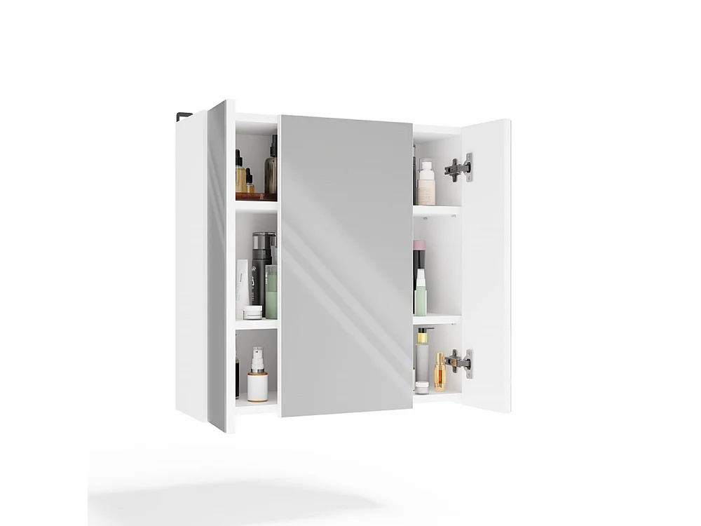 Szafka Łazienkowa POLA 3L| Biała| 60x60x22 cm | 3 Lustra