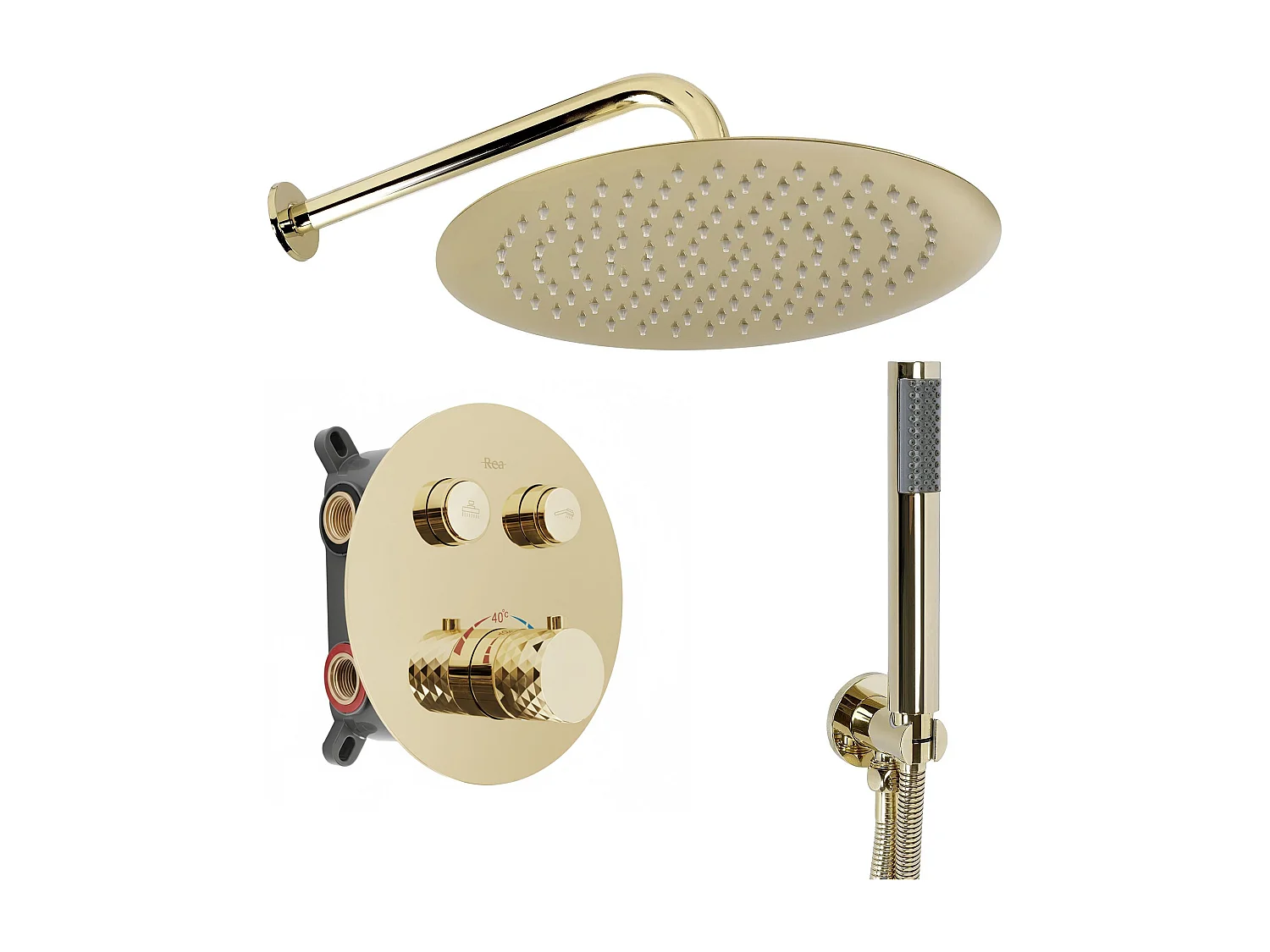 Inbouw Regendoucheset Rea Lungo Diamond +Box Gold