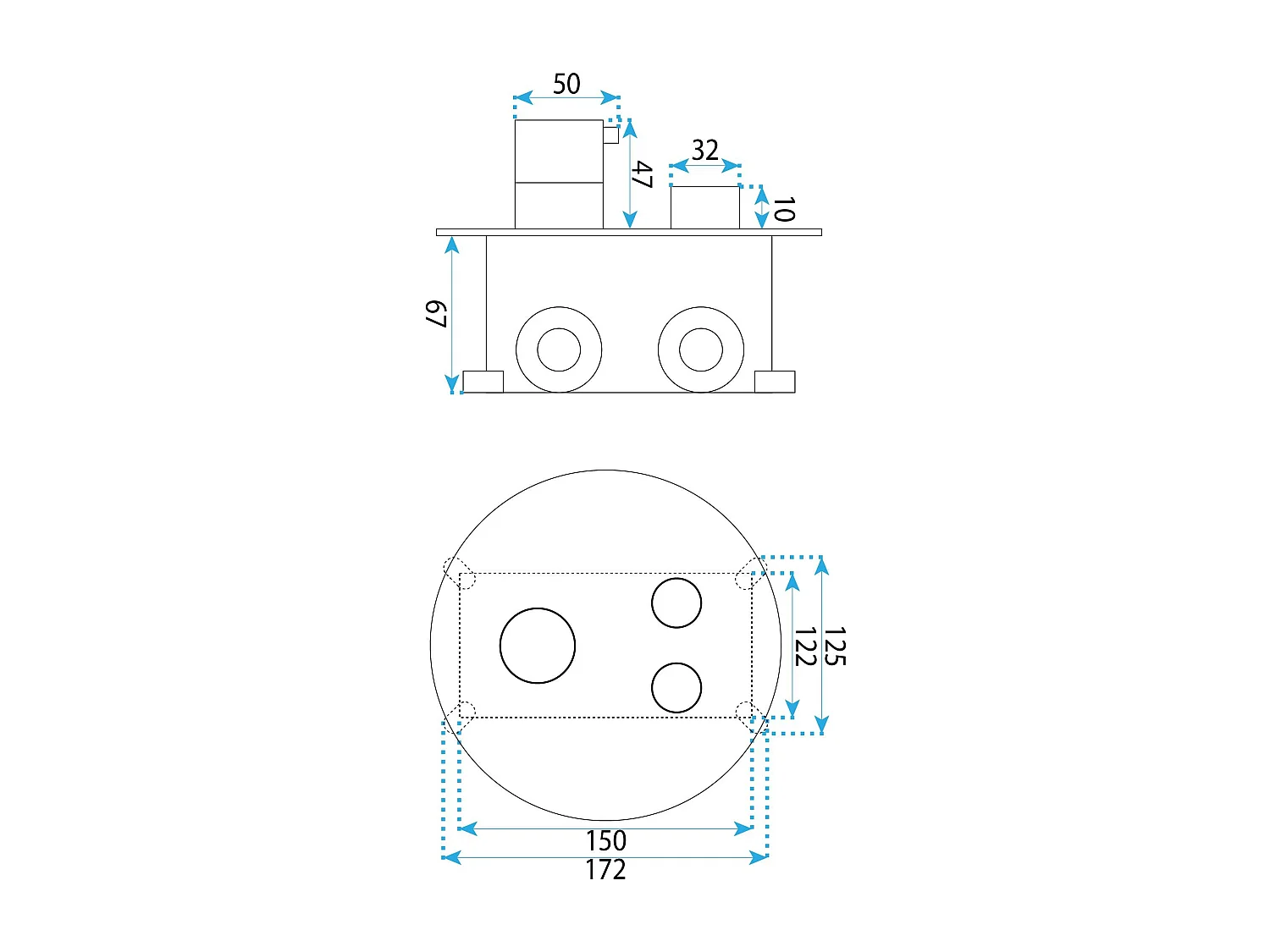 Inbouw Regendoucheset Rea Lungo Diamond +Box Gold