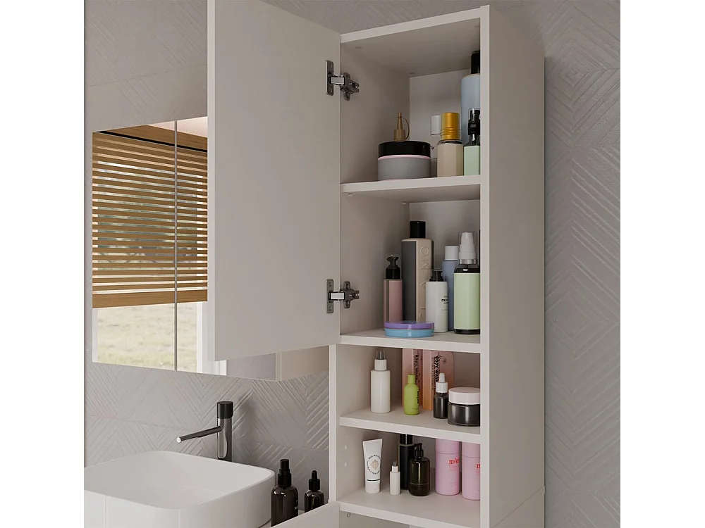 Słupek Łazienkowy MARBELA | Kaszmir | 32x30x180 cm | Nowoczesny Regał