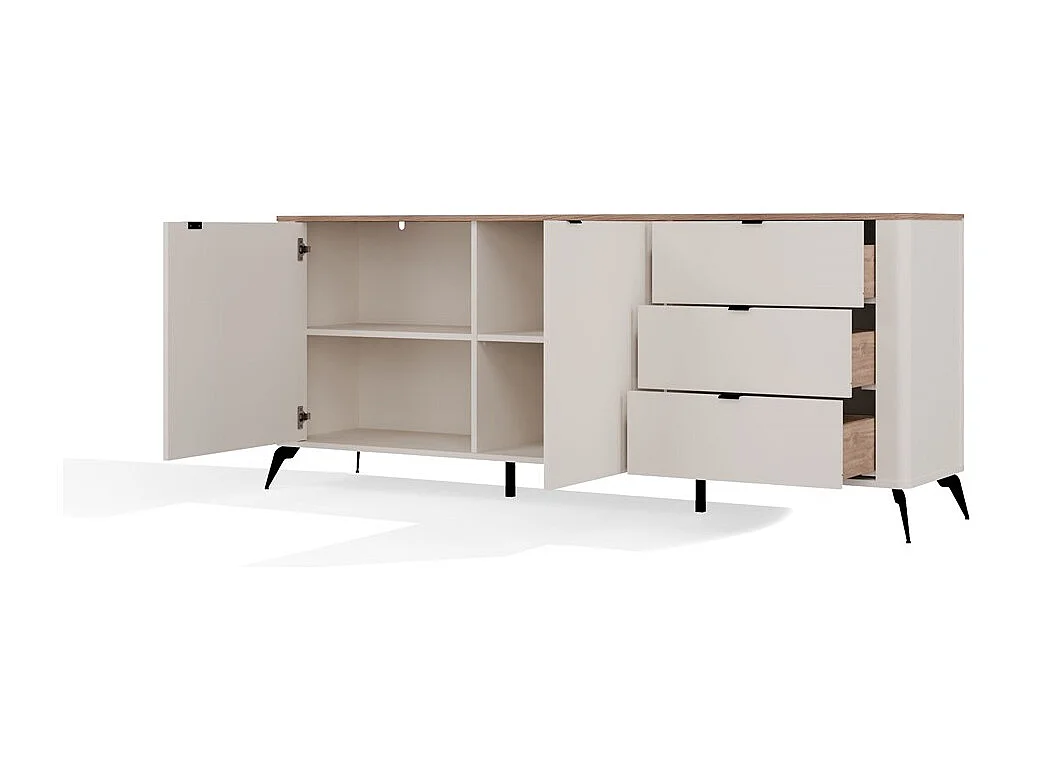 Komoda Cordoba 2D3S |  Kaszmir Dąb Castello | 183x43x75 cm | Cichy domyk, Szuflady