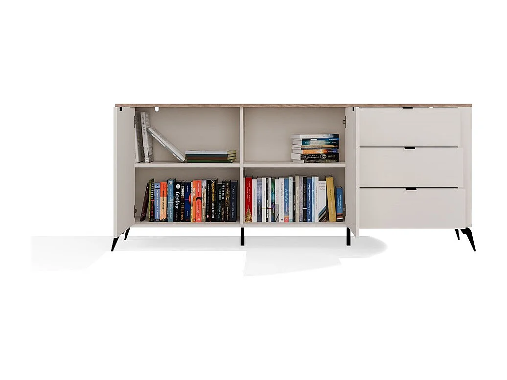 Komoda Cordoba 2D3S |  Kaszmir Dąb Castello | 183x43x75 cm | Cichy domyk, Szuflady