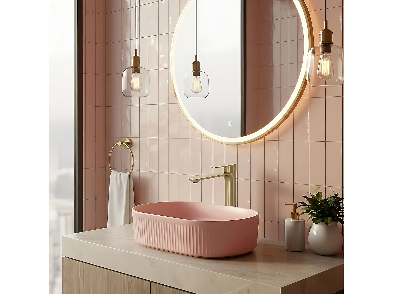 Robinet De Lavabo Rea Drop High Brush Gold
