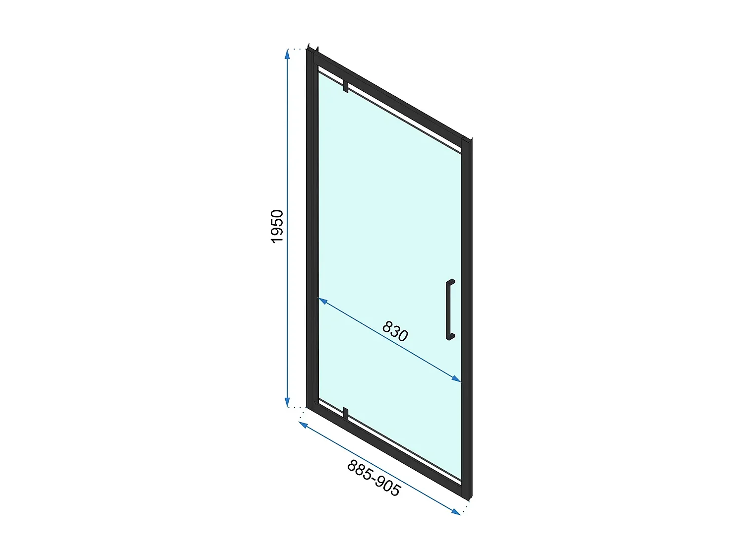 Porta De Duche Rea Rapid Swing 90 Black