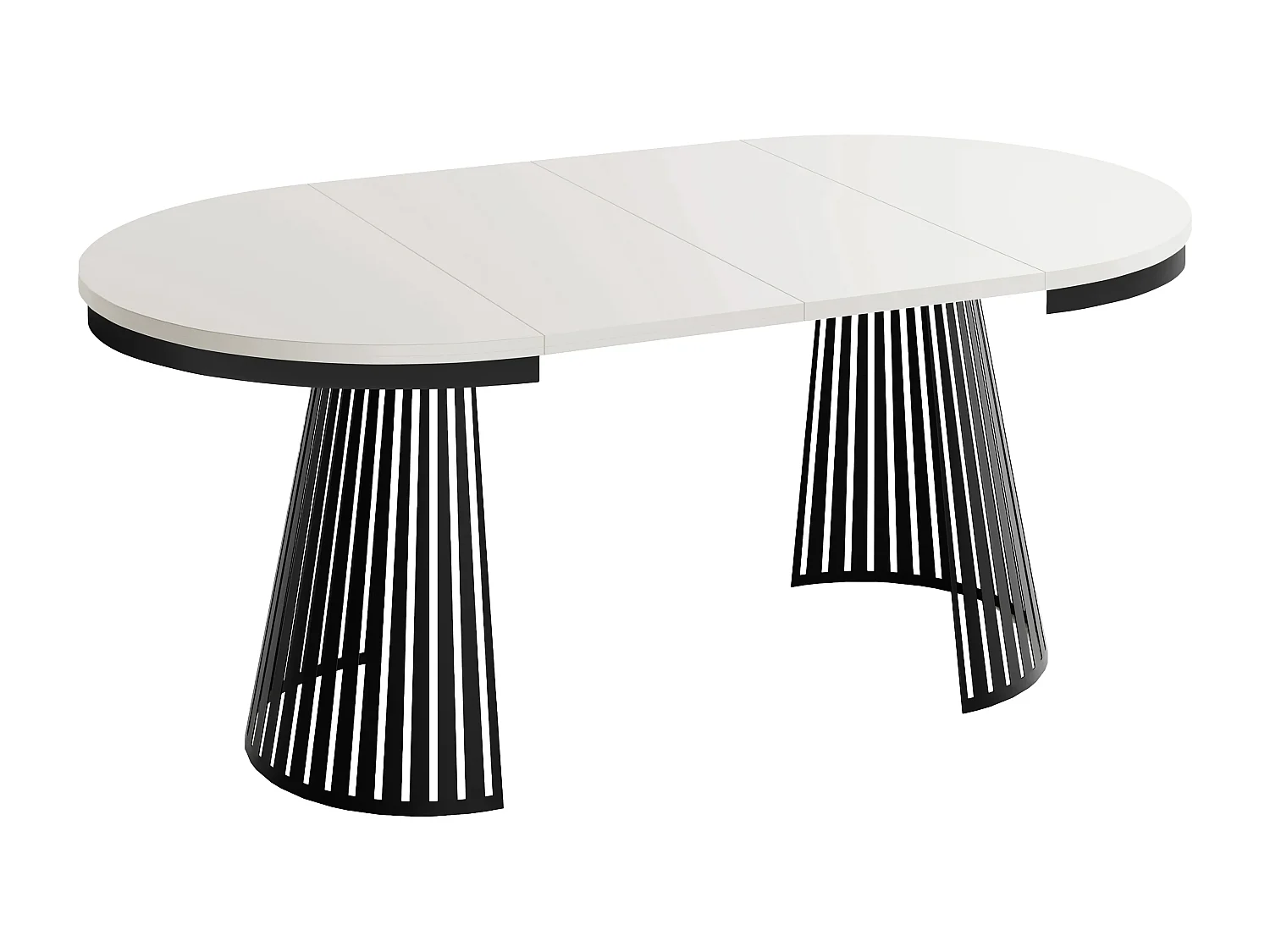 Table à Manger Ronde Extensible avec Lamelles Style Loft 120 cm – Design Industriel avec Pieds en Métal Noir, Gain de Place pour Salon – Beige Cachemire