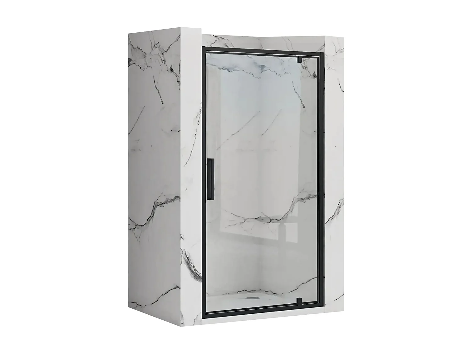 Porta De Duche Rea Rapid Swing 100 Black