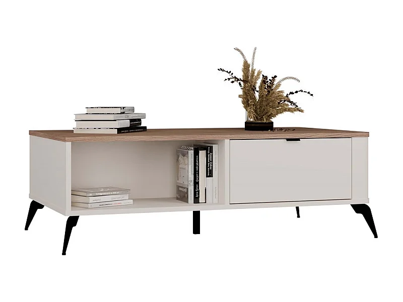 Stolik Cordoba | Beżowy | 110x63x37 cm |  Minimalistyczny Design 2 Szuflady