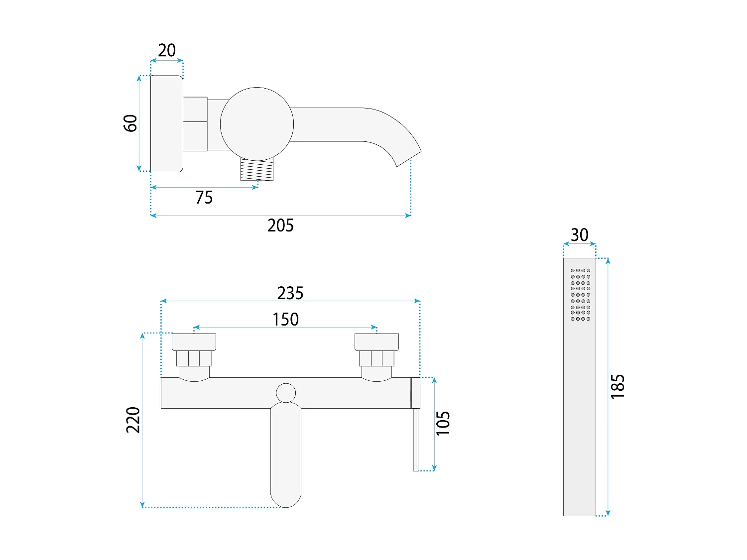 Robinet De Baignoire Rea Spot Brush Copper