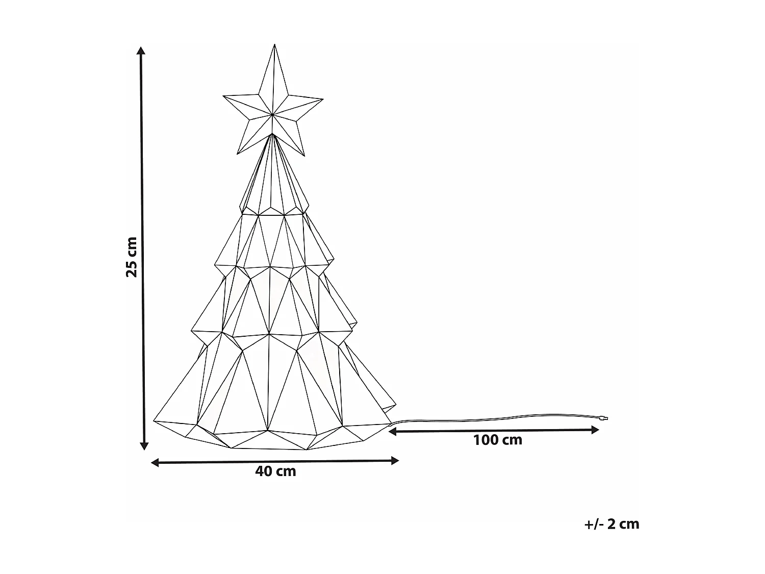Décoration LED UNUKA Arbre de Noël 40 cm Multicolore