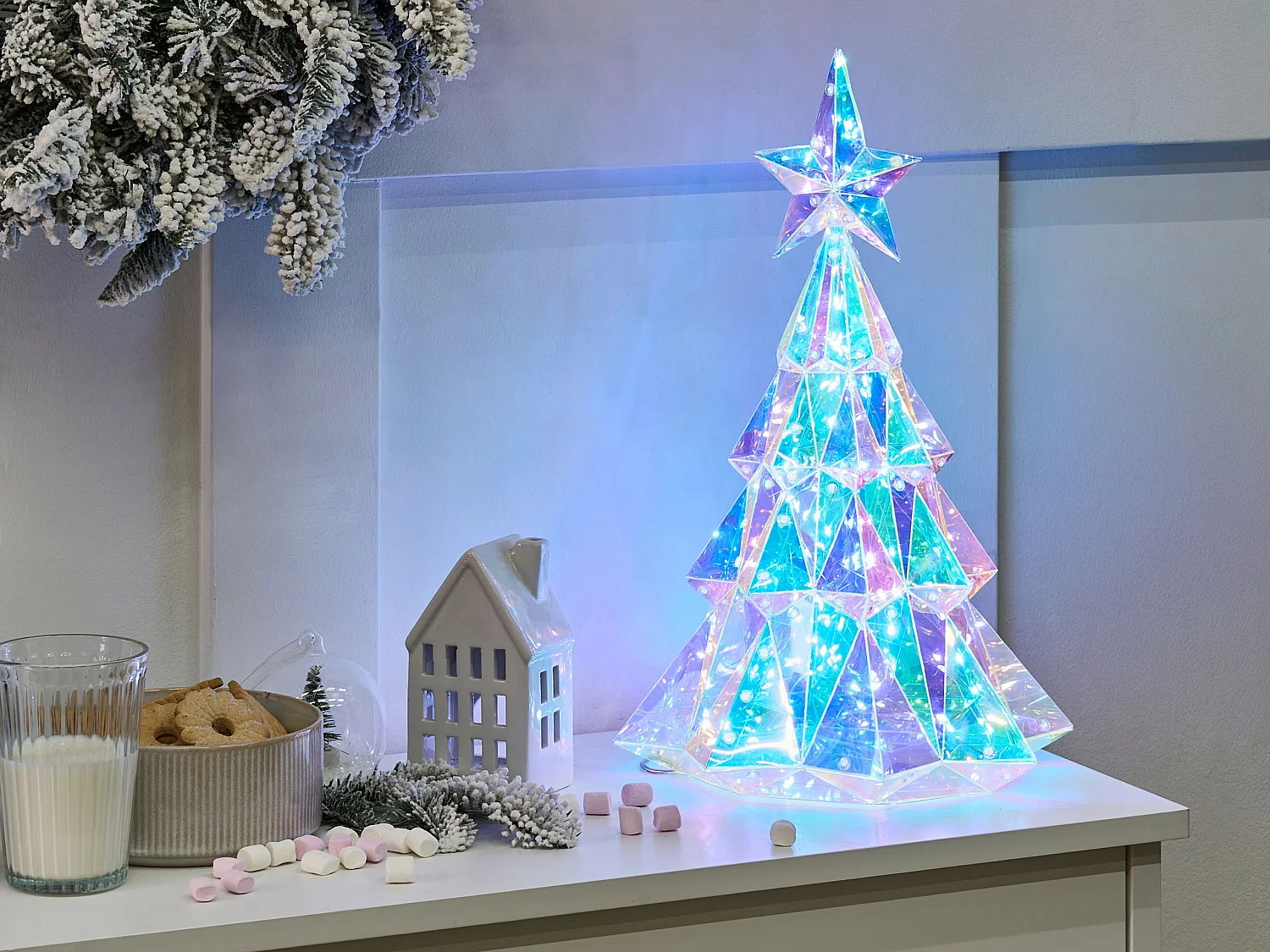 Décoration LED UNUKA Arbre de Noël 40 cm Multicolore