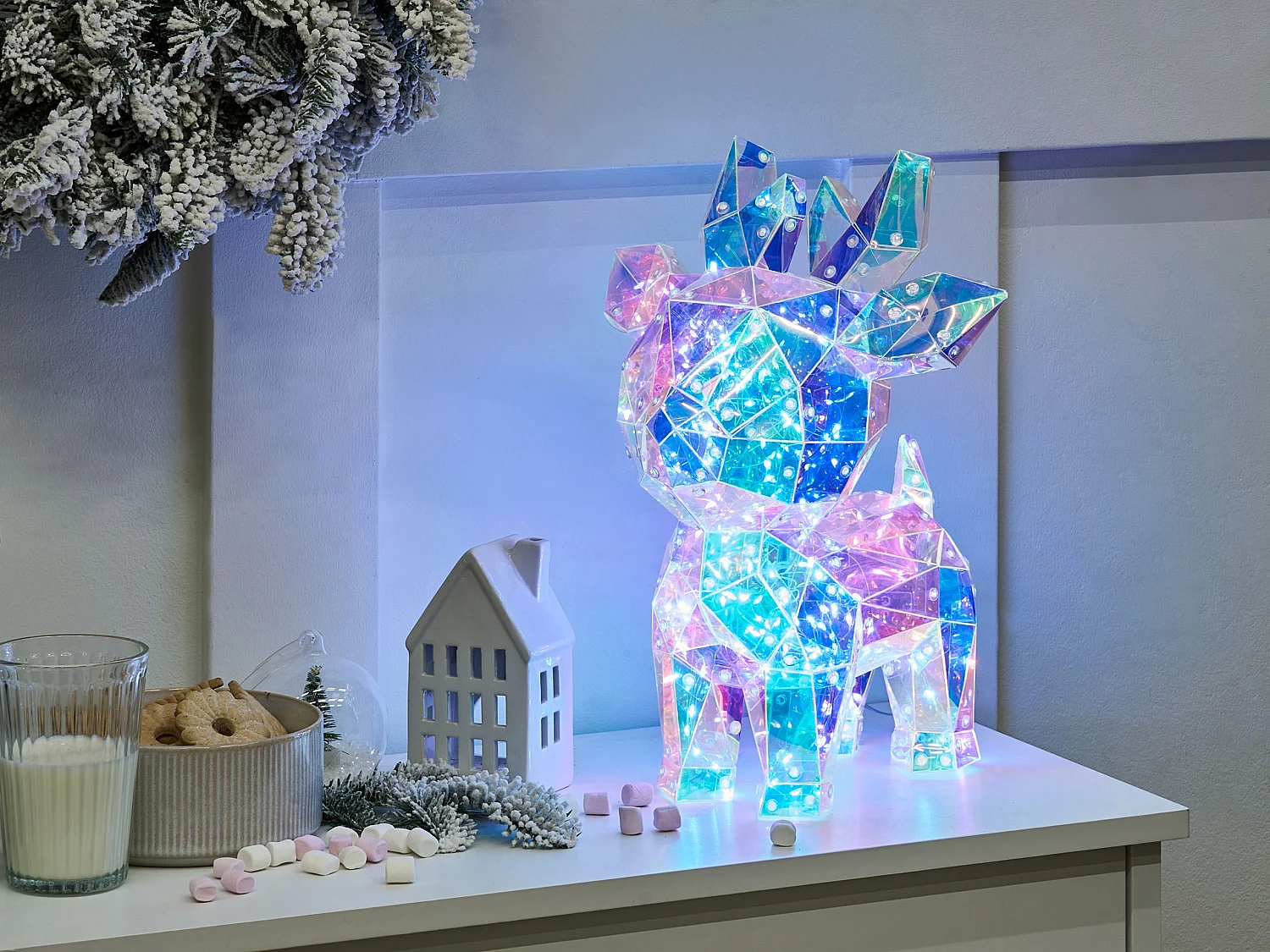 Décoration LED PIENI 35 cm Renne Multicolore