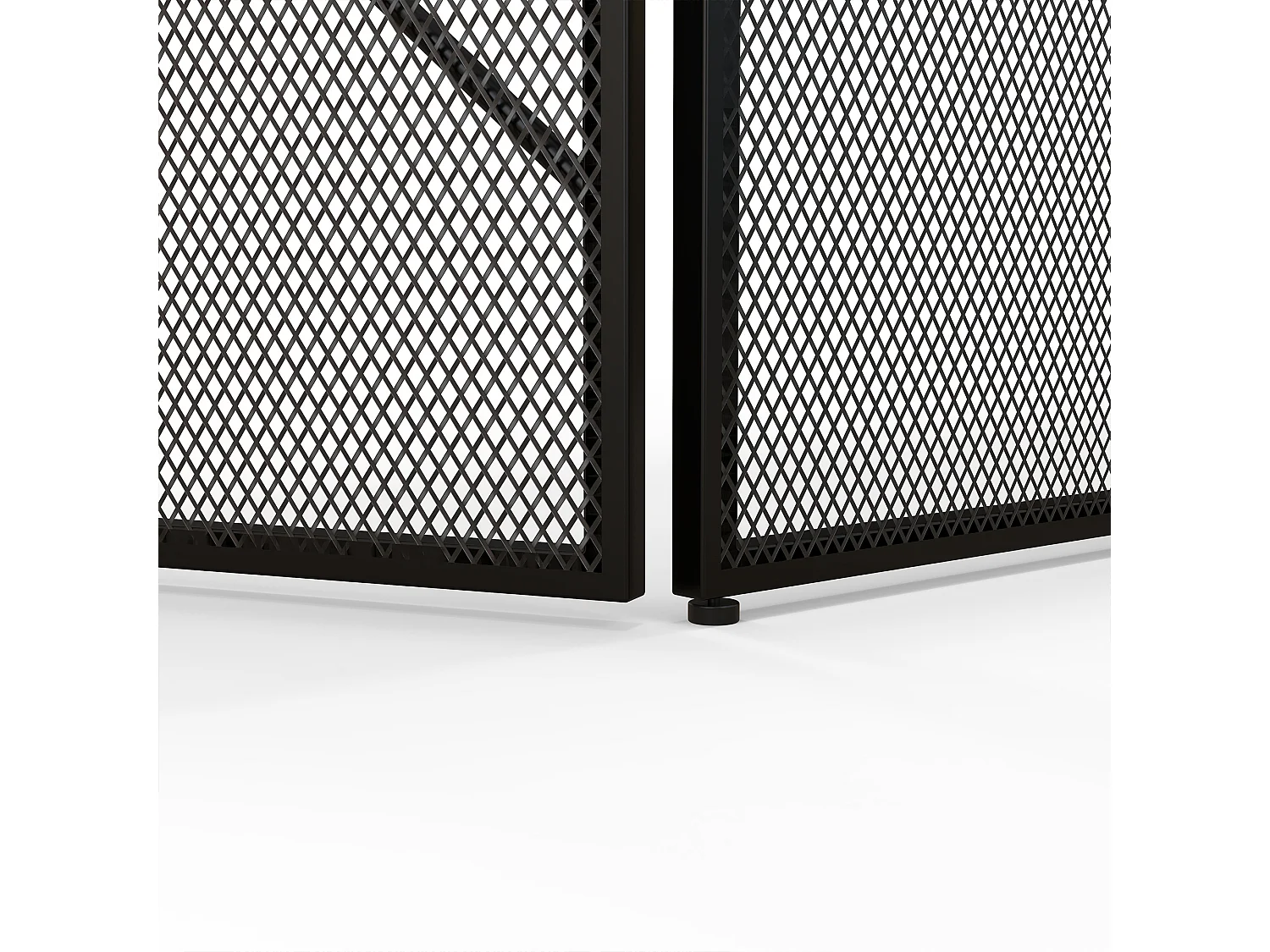 Parascintille per camino pieghevole a 3 pannelli in acciaio nero