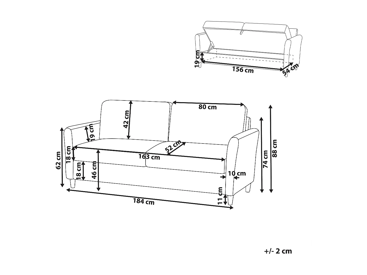 Canapé 3 places MARE Bouclé Beige