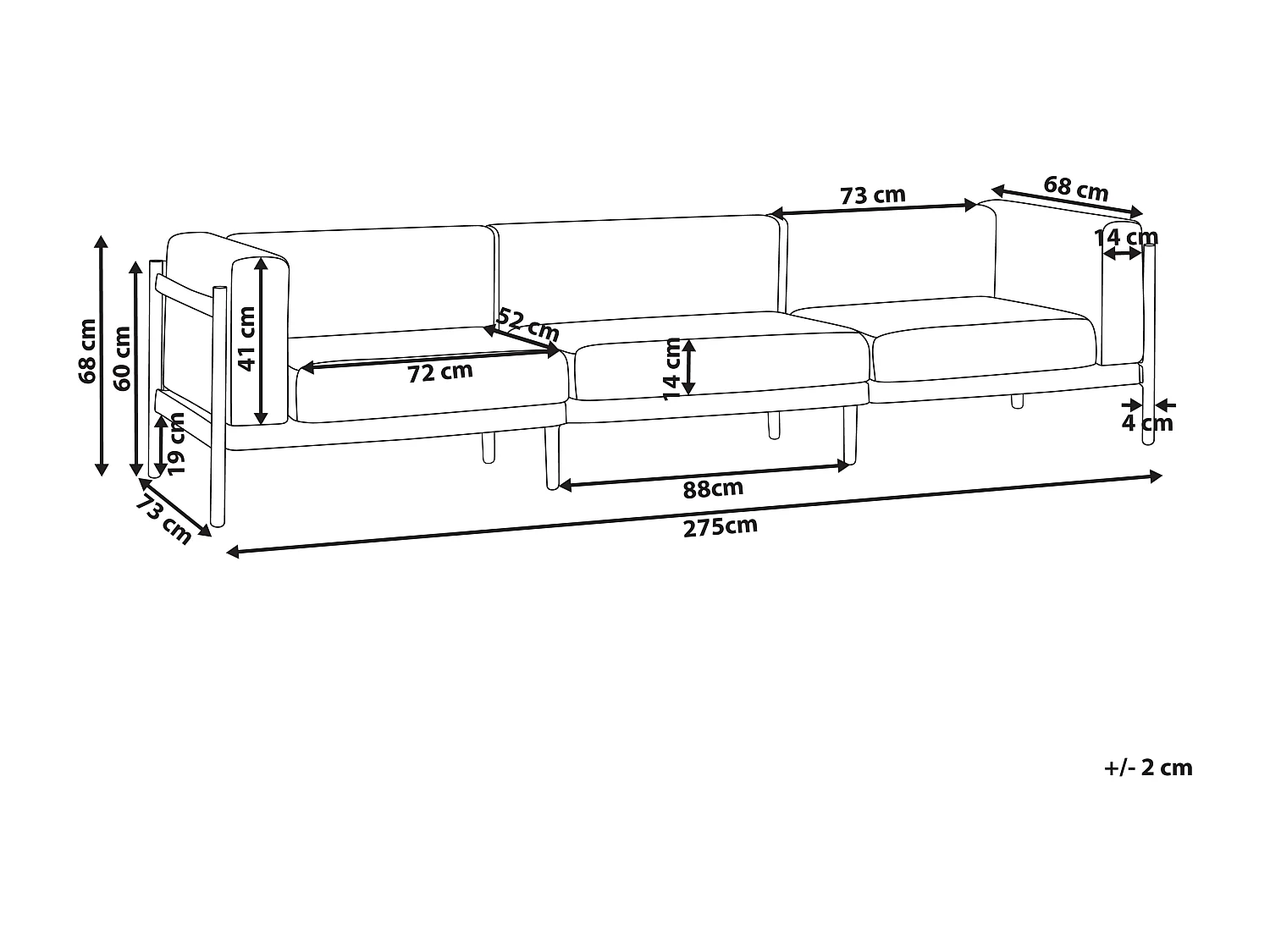 Canapé de jardin 3 places FERRETTI Beige clair