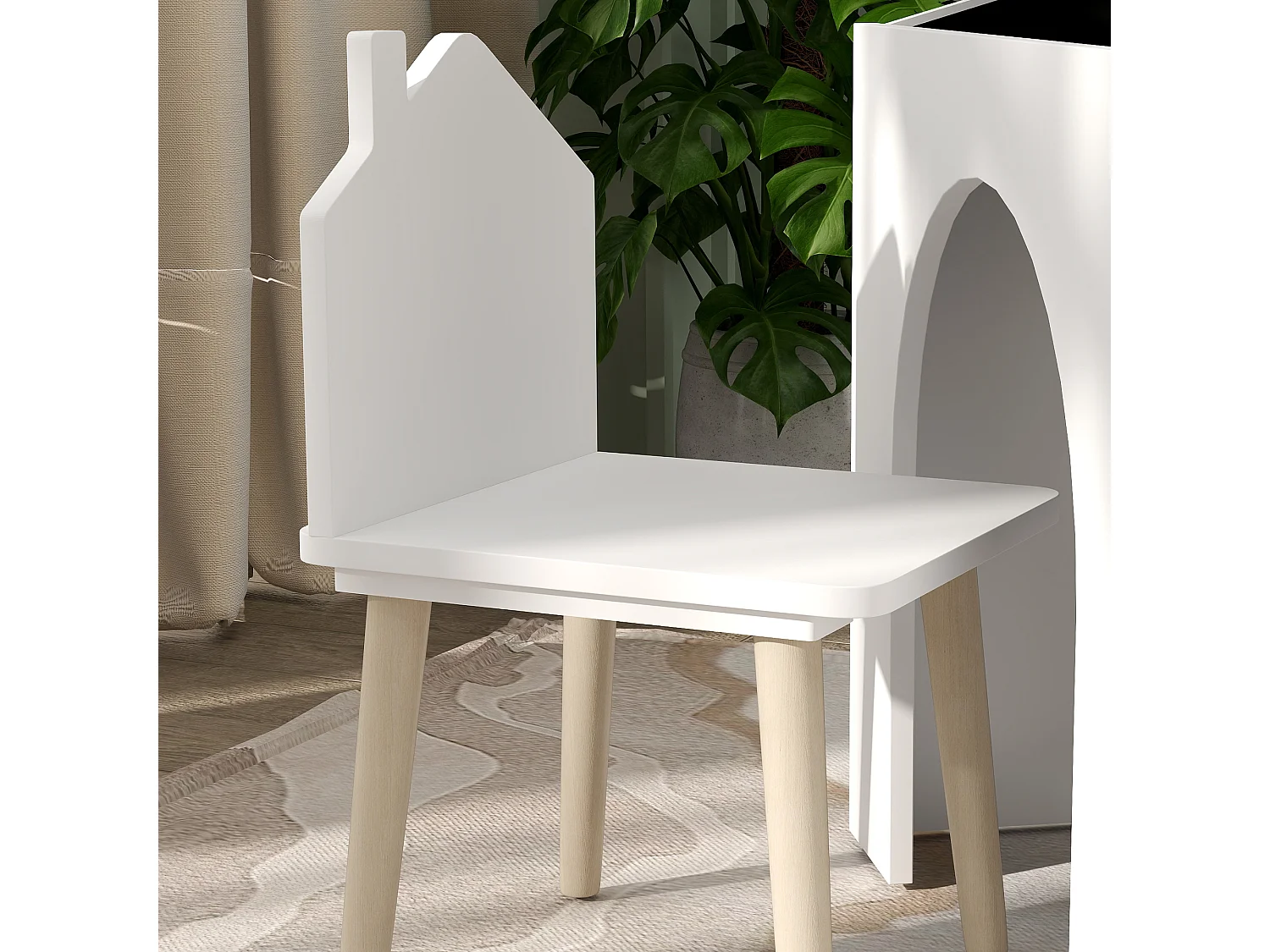 Set 2 sedie per bambini e tavolino con lavagna età 3-8 anni bianco