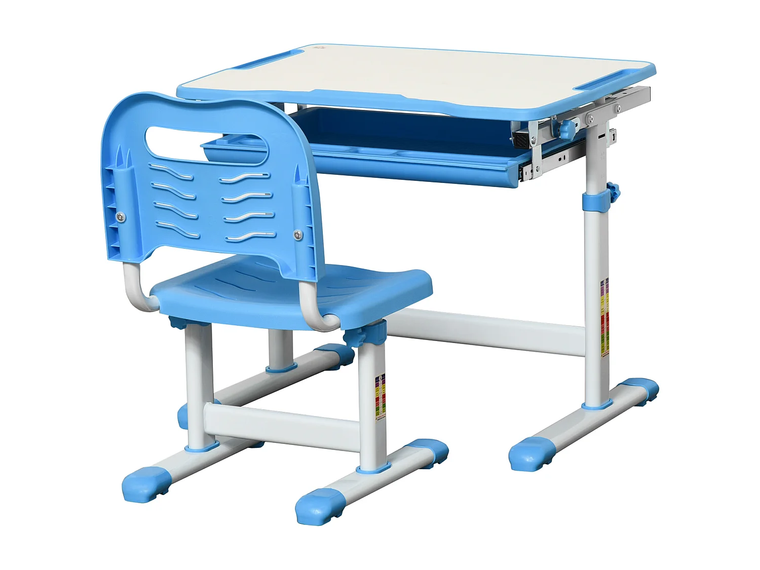 Banco scuola con sedia altezza regolabile piano inclinabile 45°