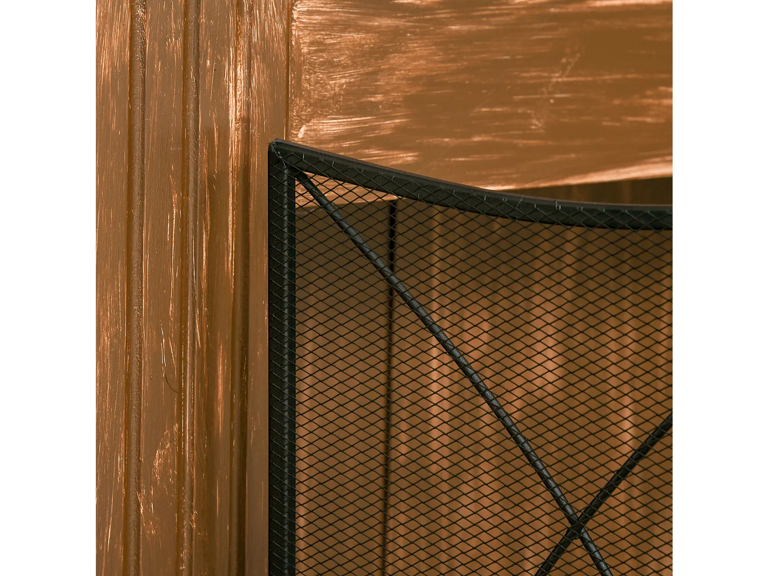 Parascintille camino a 3 parti pieghevole in metallo nero