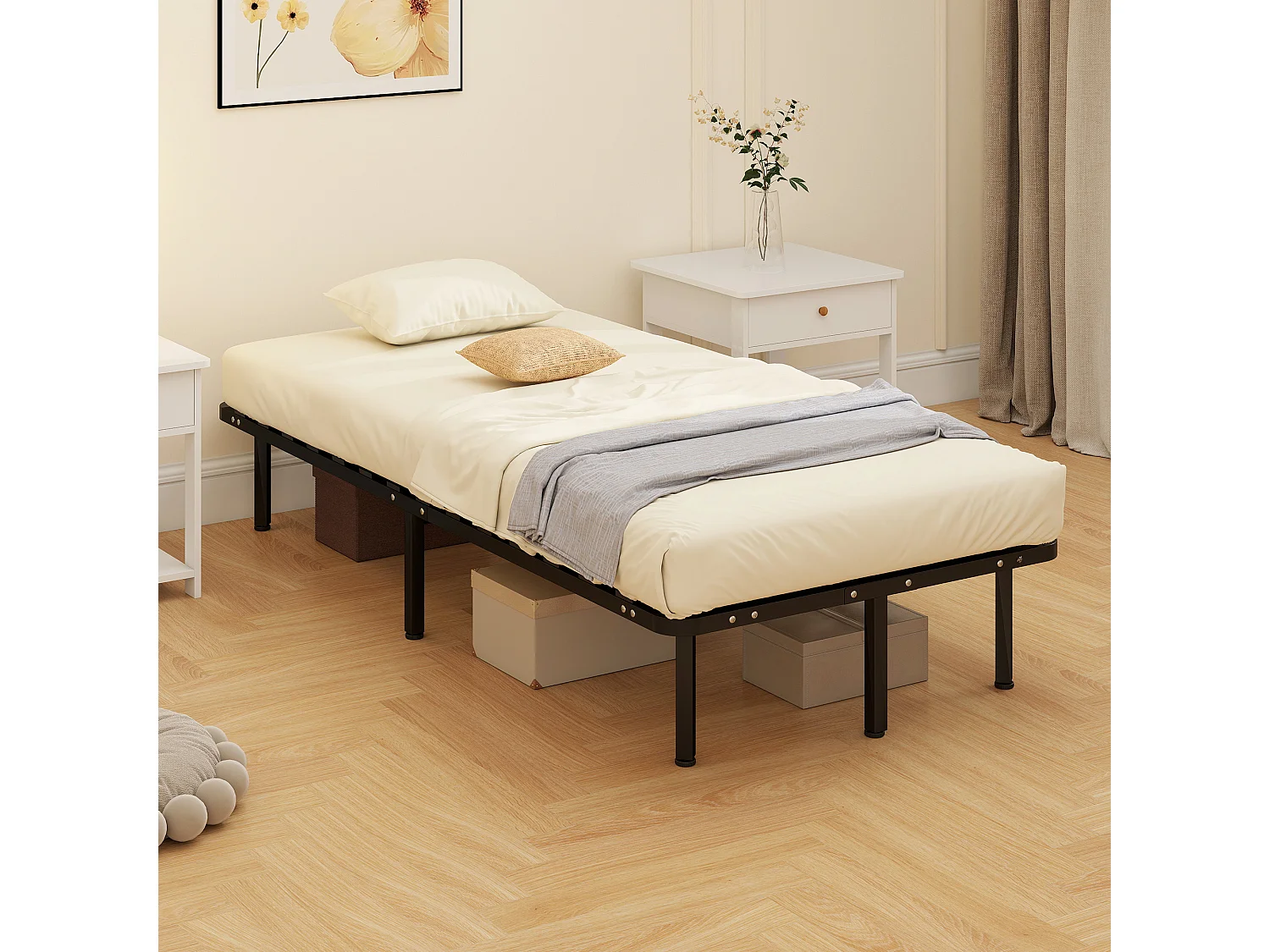 Struttura letto a 28 doghe con spazio contenitore 190x90x31 cm