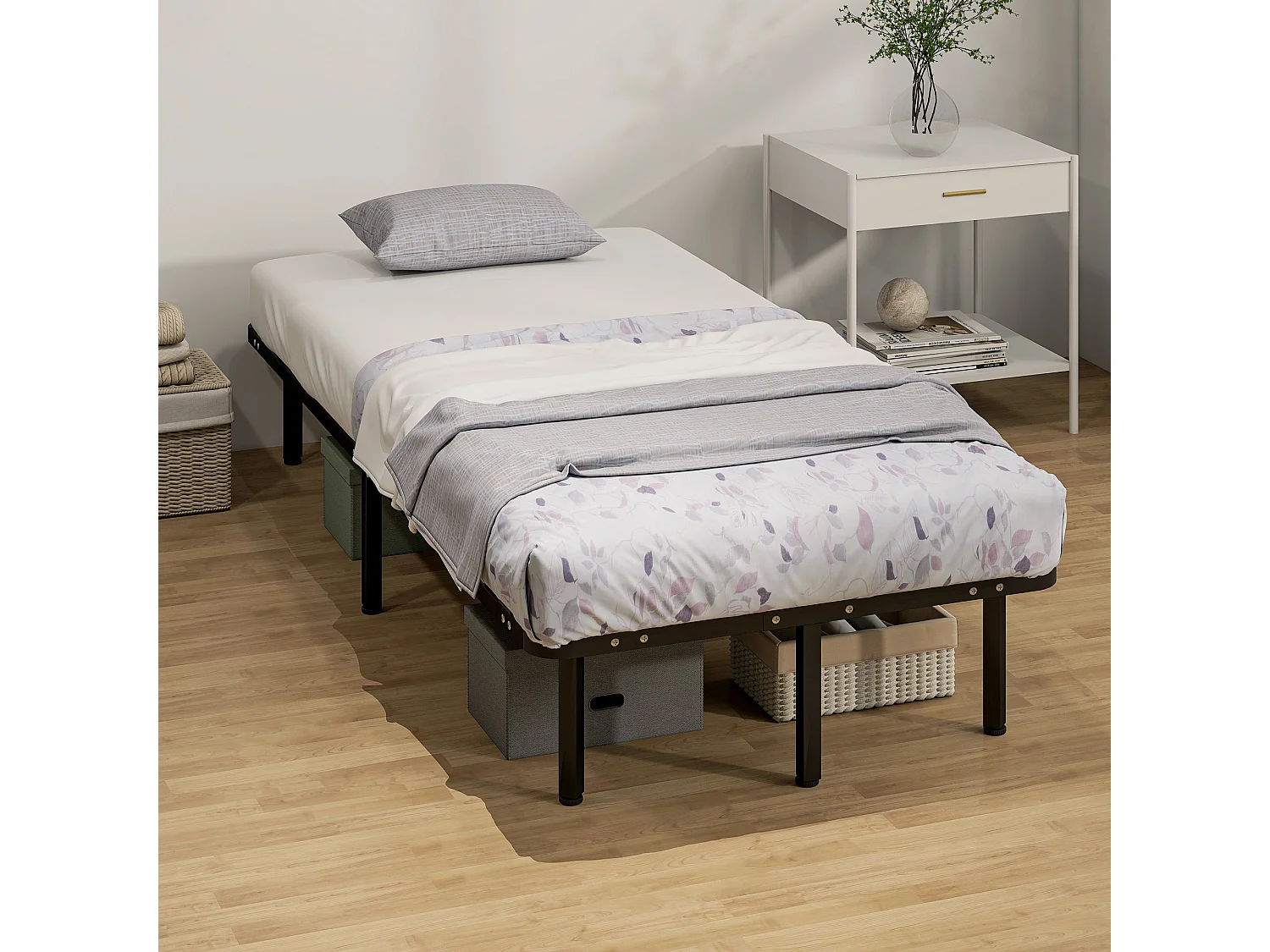 Struttura letto a 28 doghe con spazio contenitore 190x90x31 cm