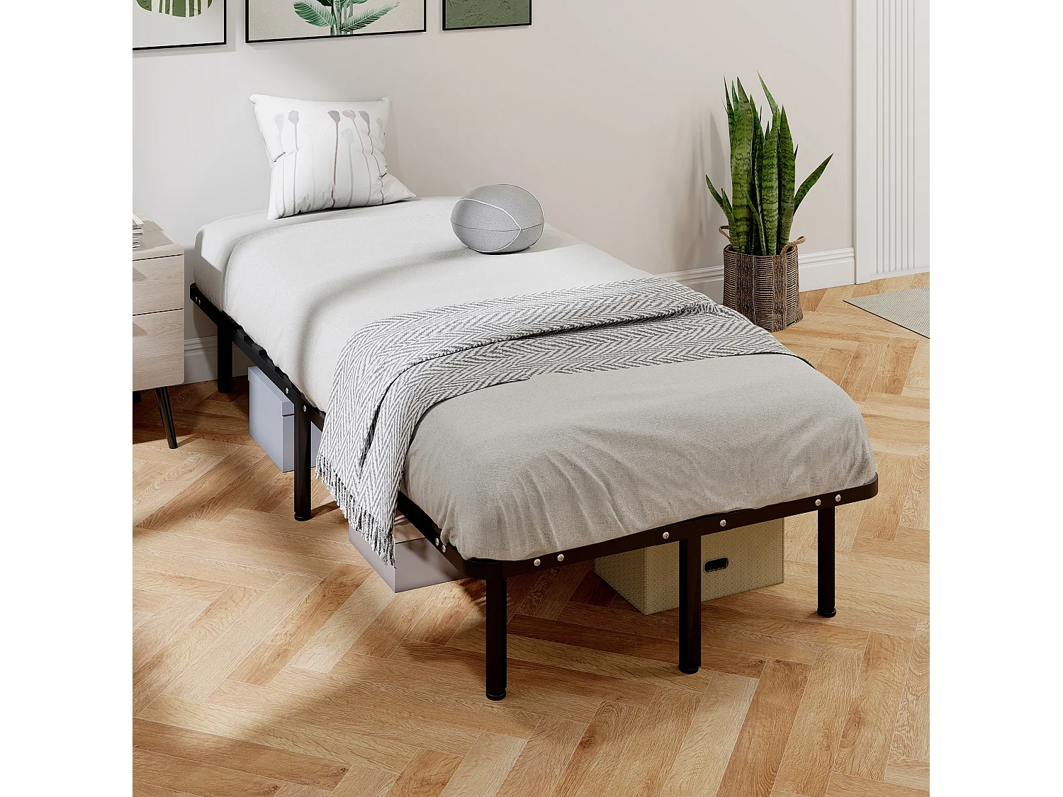 Struttura letto a 28 doghe con spazio contenitore 190x90x31 cm