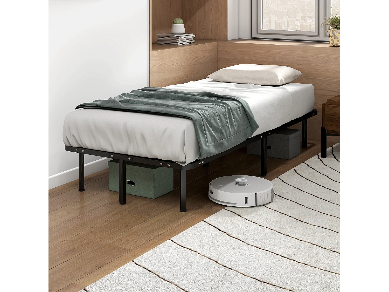 Struttura letto a 28 doghe con spazio contenitore 190x90x31 cm