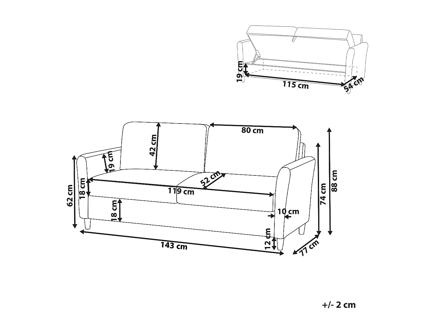 Canapé 2 places MARE Bouclé Beige