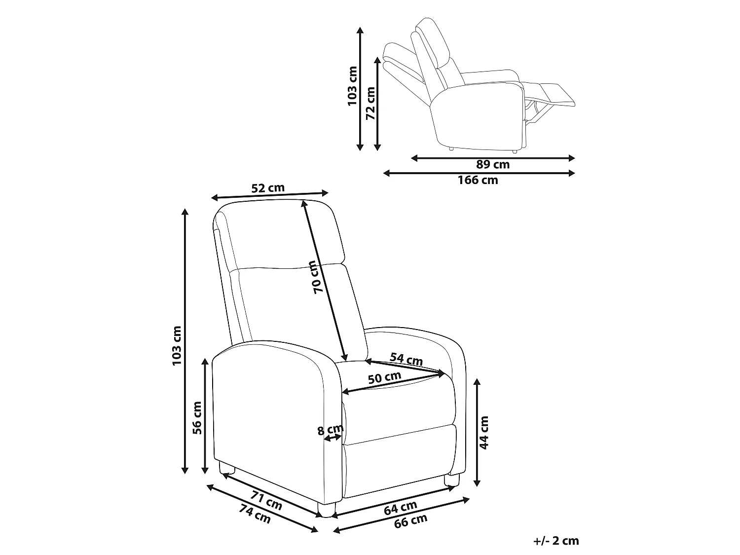 Fauteuil inclinable EMINENCE Lin synthétique Gris