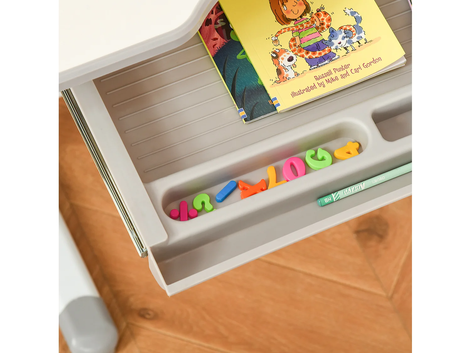 Banco scuola con sedia bimbi 6-12 anni altezza regolabile grigio