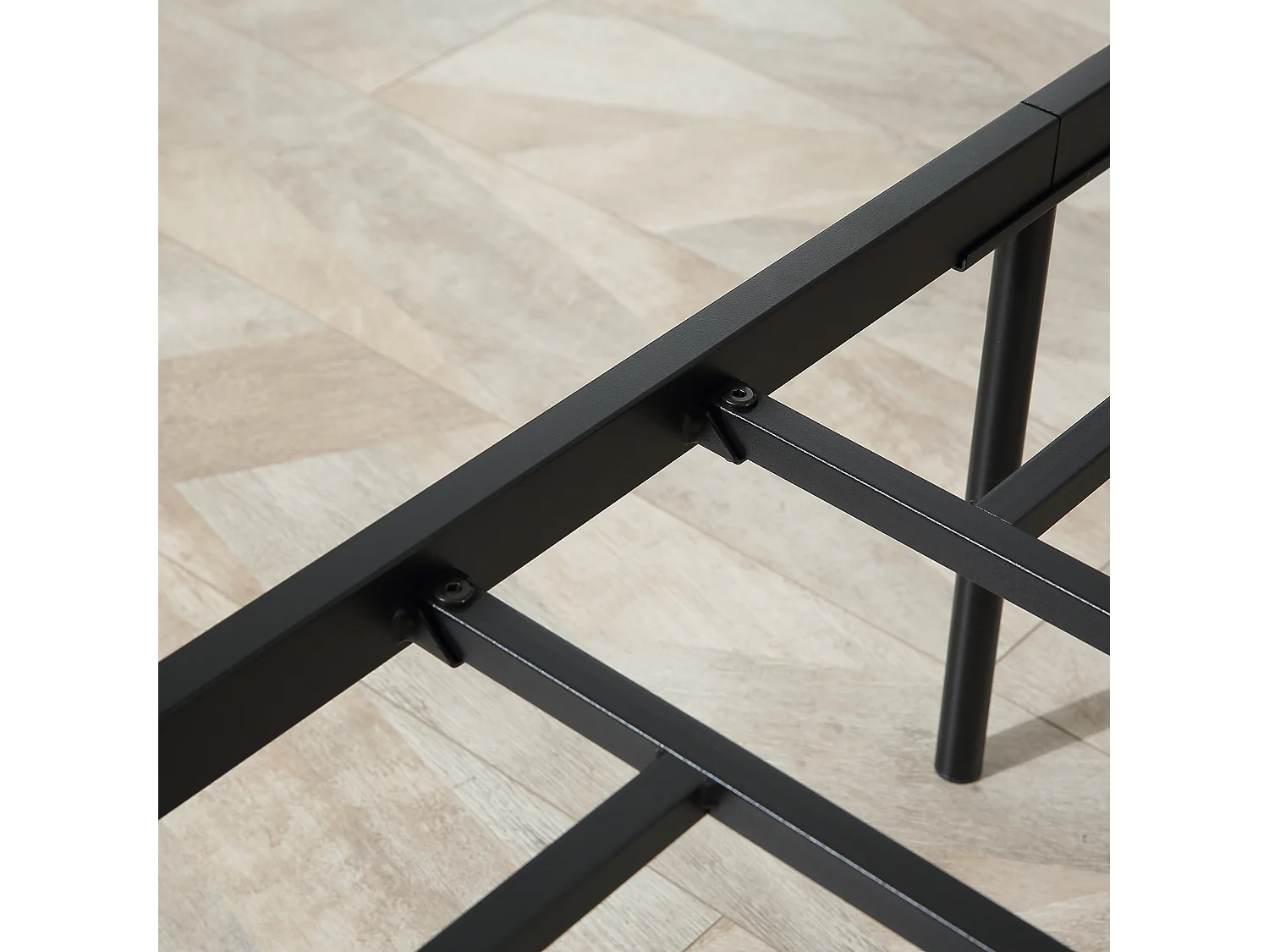 Letto singolo acciaio legno e doghe stile industriale 90x200cm